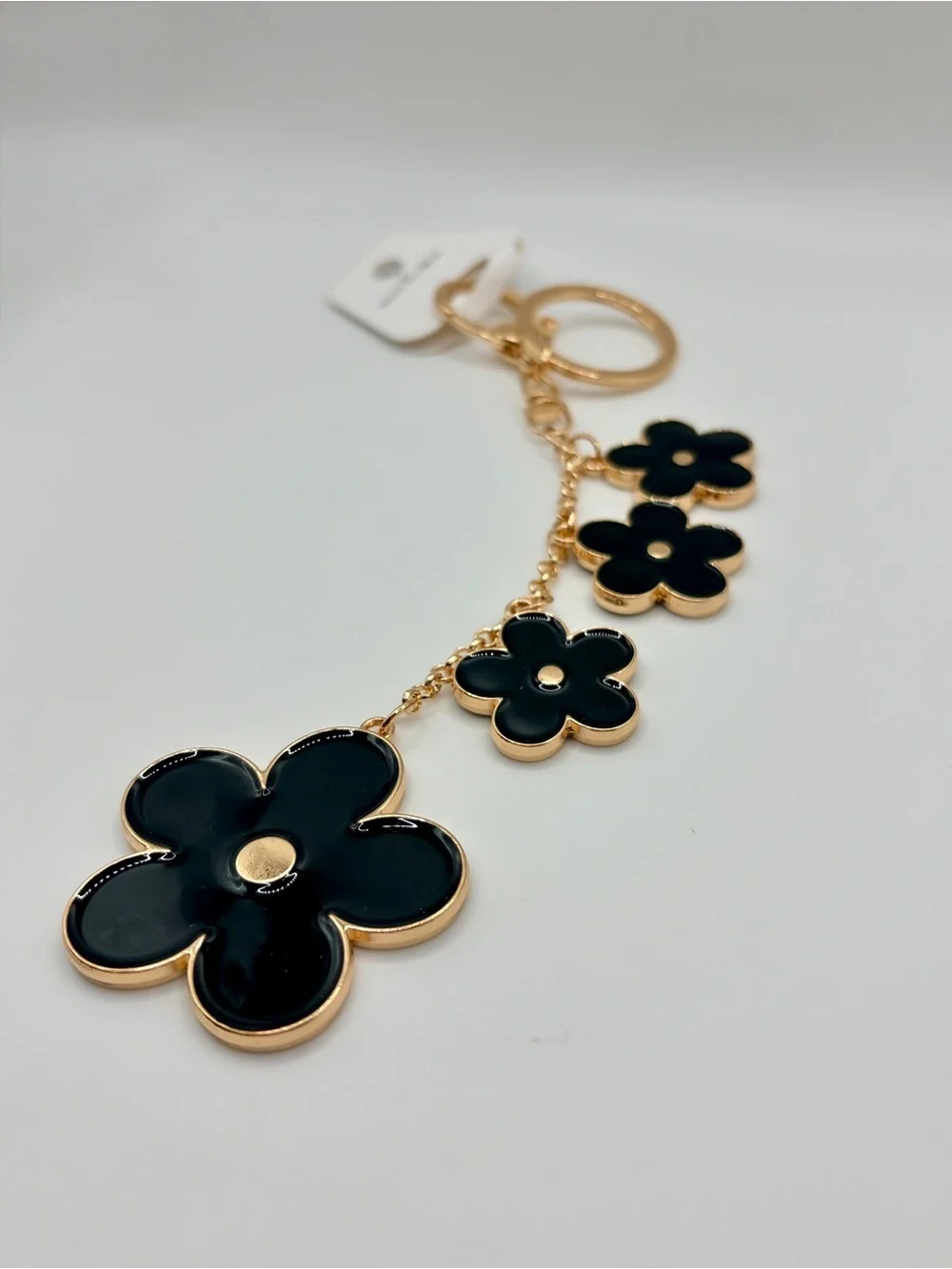 Beautiful Gold and Black Flower Keychain/Bag Charm - Women Accessories